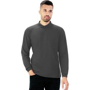 Casual Classic Mens Long Sleeve Polo / Charcoal